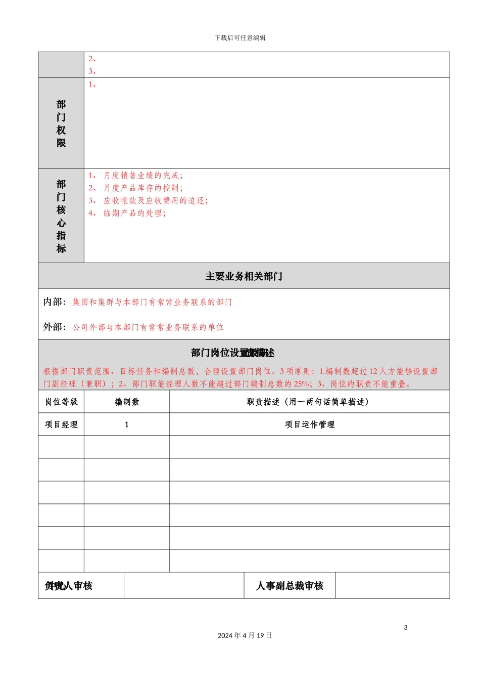 职能部门职责说明书模板范文_第3页