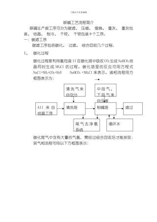 联碱工艺流程简介模板