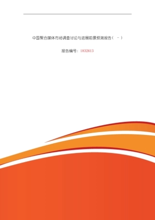 聚合媒体研究分析及发展趋势预测模板