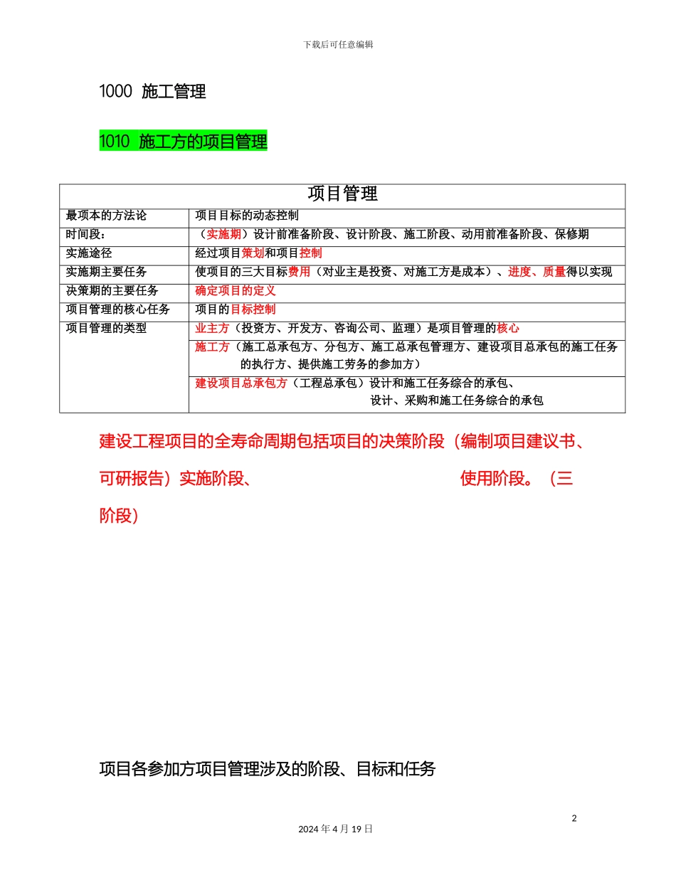 肖国祥老师二建施工管理讲义及重点笔记范本_第2页