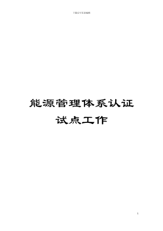 能源管理体系认证试点工作模板