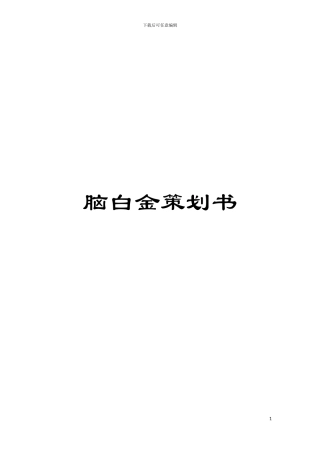 脑白金策划书模板