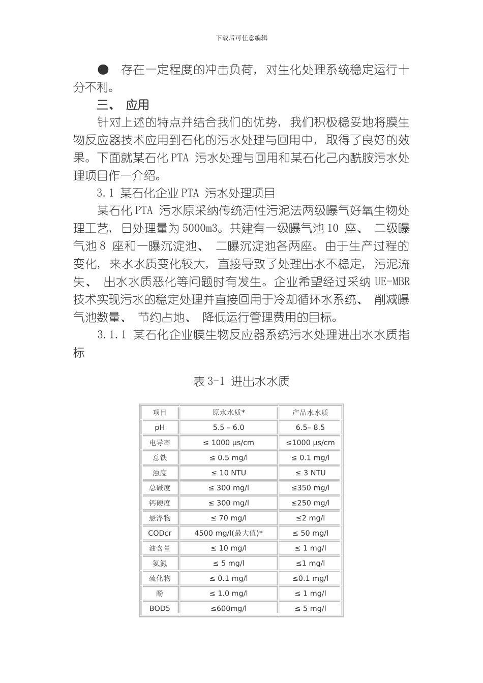 膜生物反应器技术在石化污水处理与回用中的应用模板_第3页
