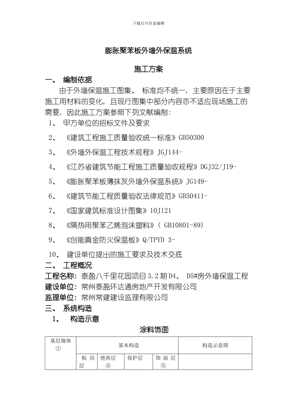 膨胀聚苯板施工方案模板_第1页