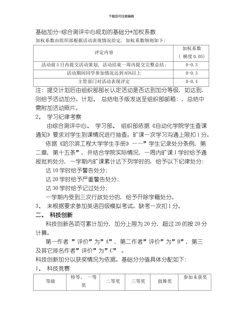 自动化学院学生综合测评方案模板_第3页