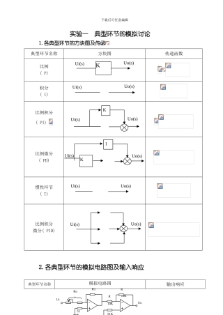 自动控制理论实验指导书样本模板