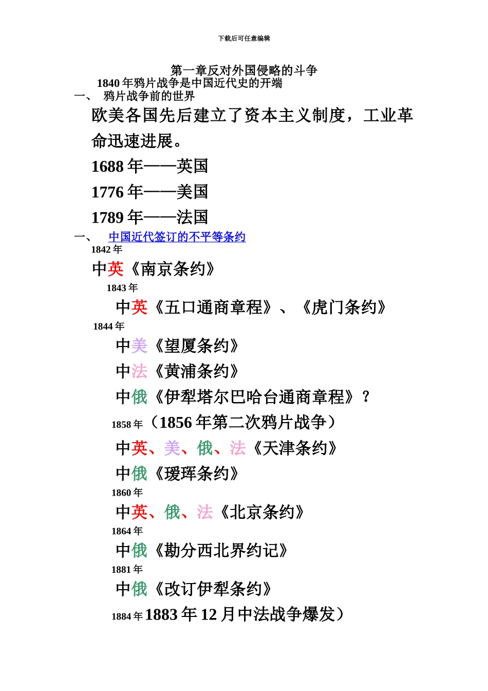 自考中国近现代史纲要笔记_第2页