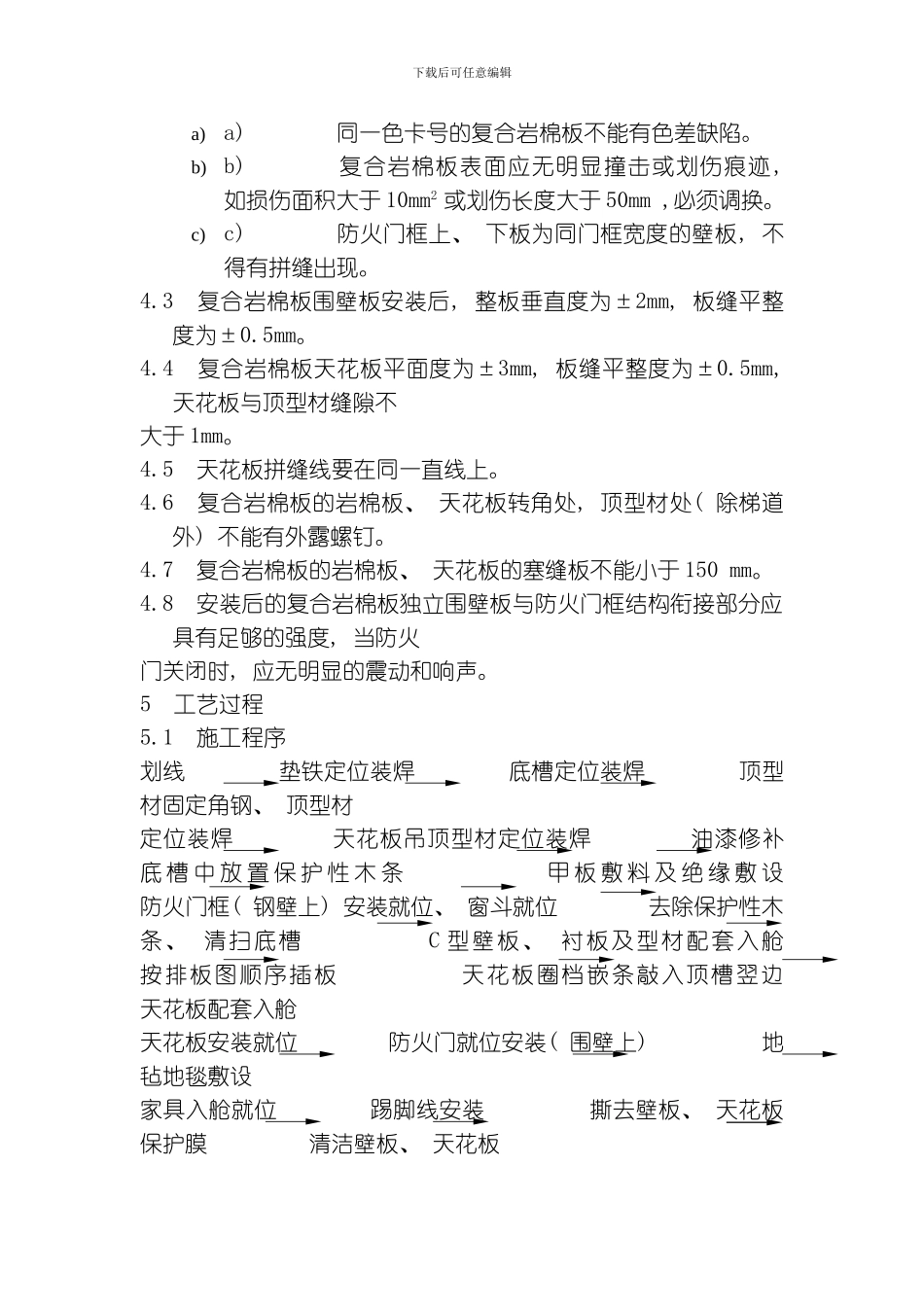舱室C型复合岩棉板安装工艺规范模板_第2页