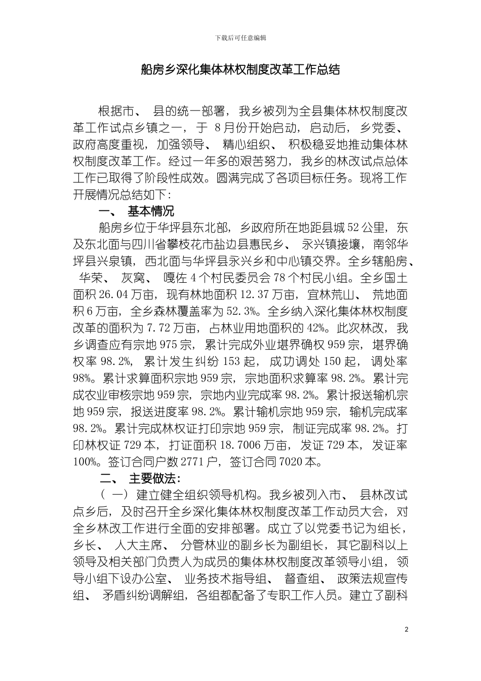 船房乡深化集体林权制度改革工作总结模板_第2页