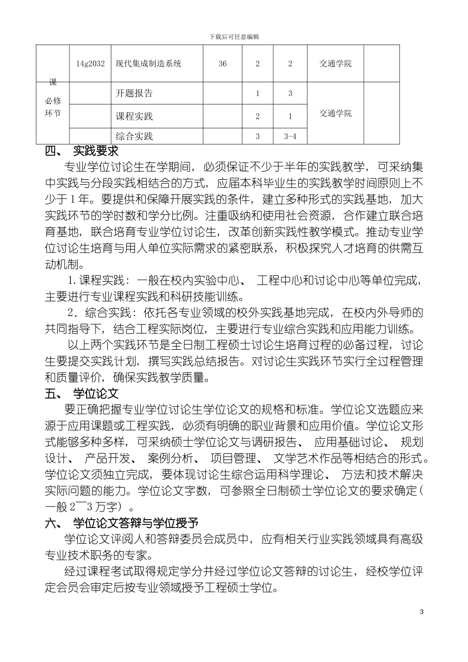 船海工程专业硕士研究生培养方案doc船海系工程硕士研究模板_第3页