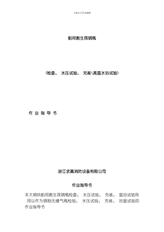 船用救生阀瓶作业指导书模板