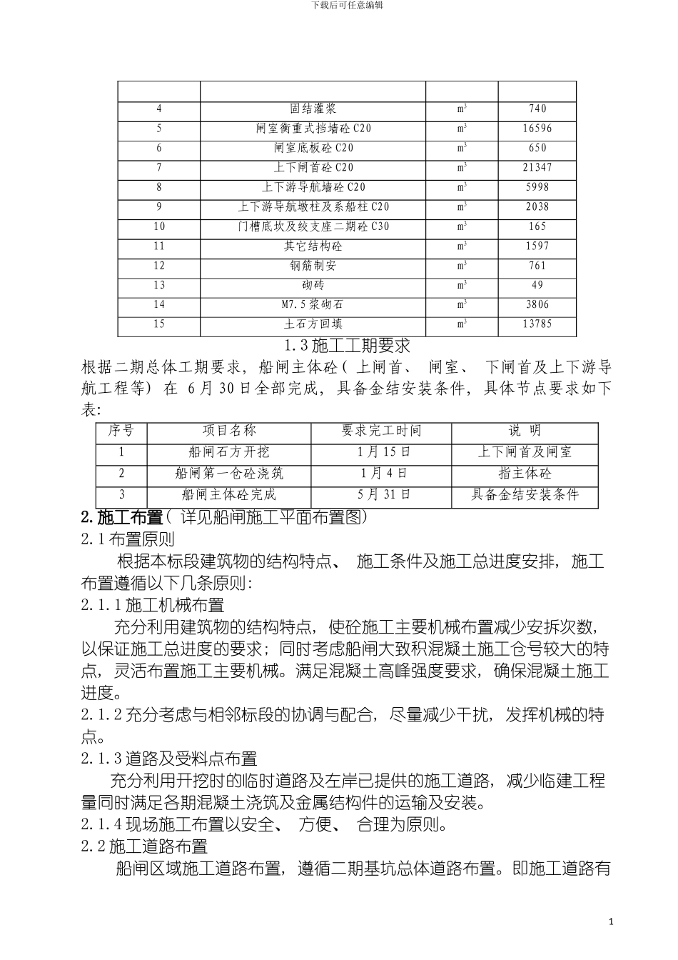 船闸砼施工措施计划模板_第3页