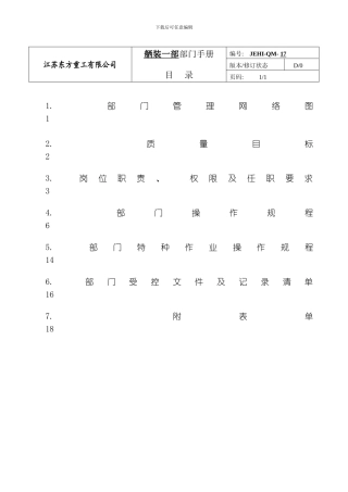 舾装工程一部质量模板