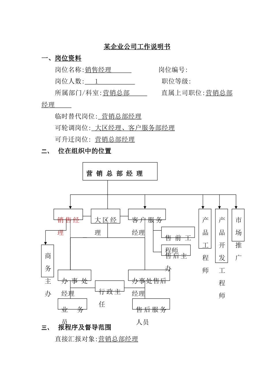 营销总部销售经理岗位职责_第2页