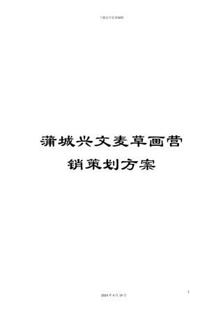 蒲城兴文麦草画营销策划方案