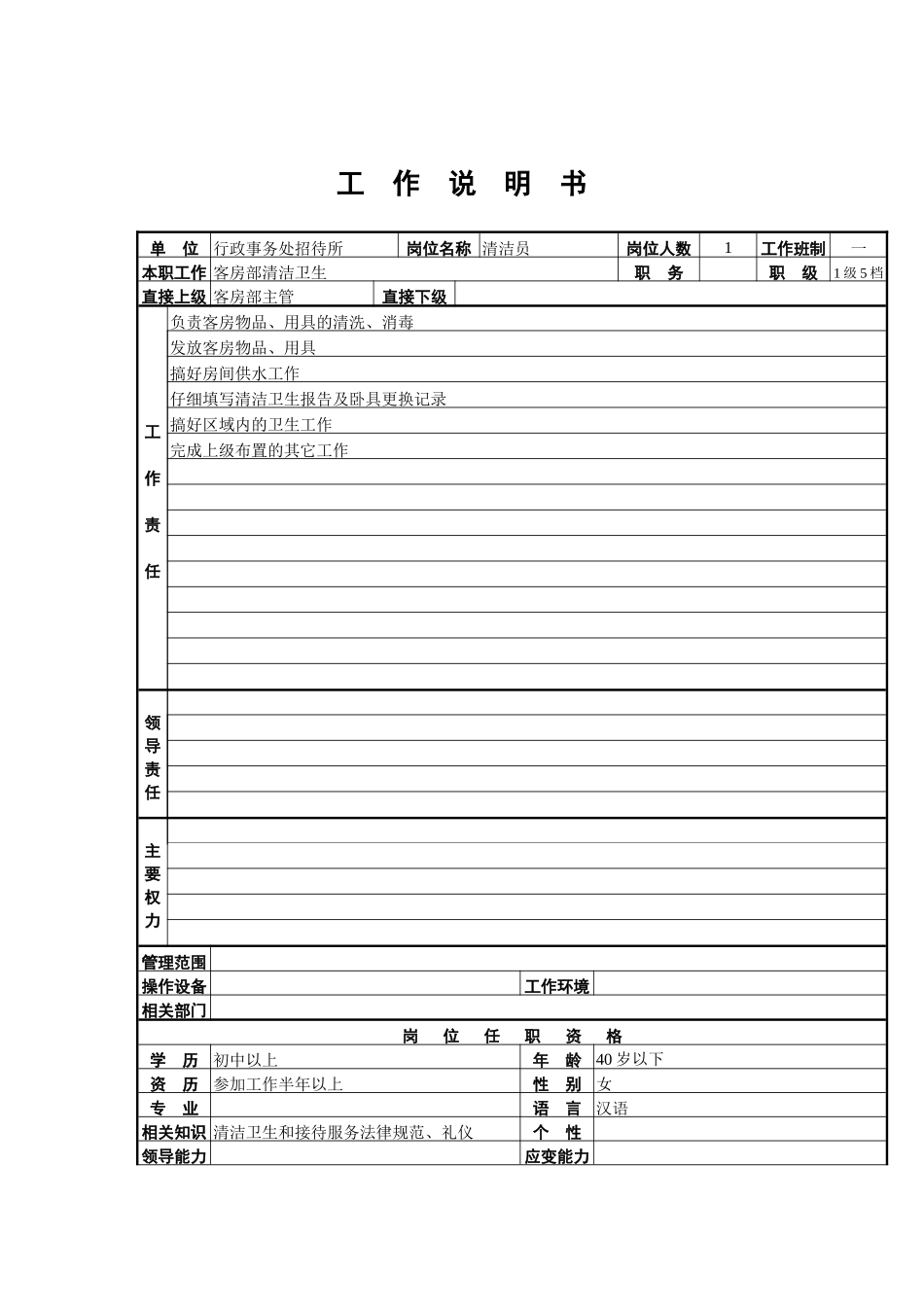 行政事务处招待所清洁员岗位职责_第2页