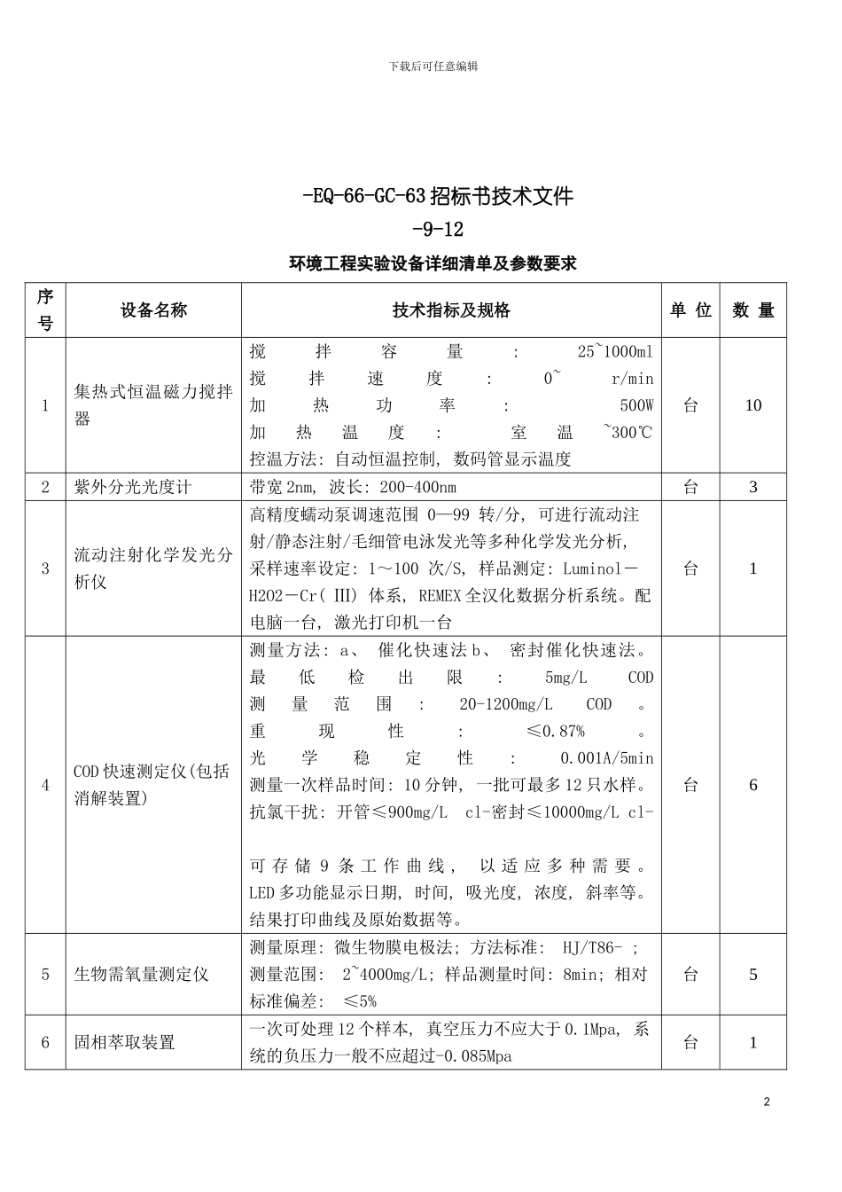 西南交通大学设备采购招标书模板_第2页