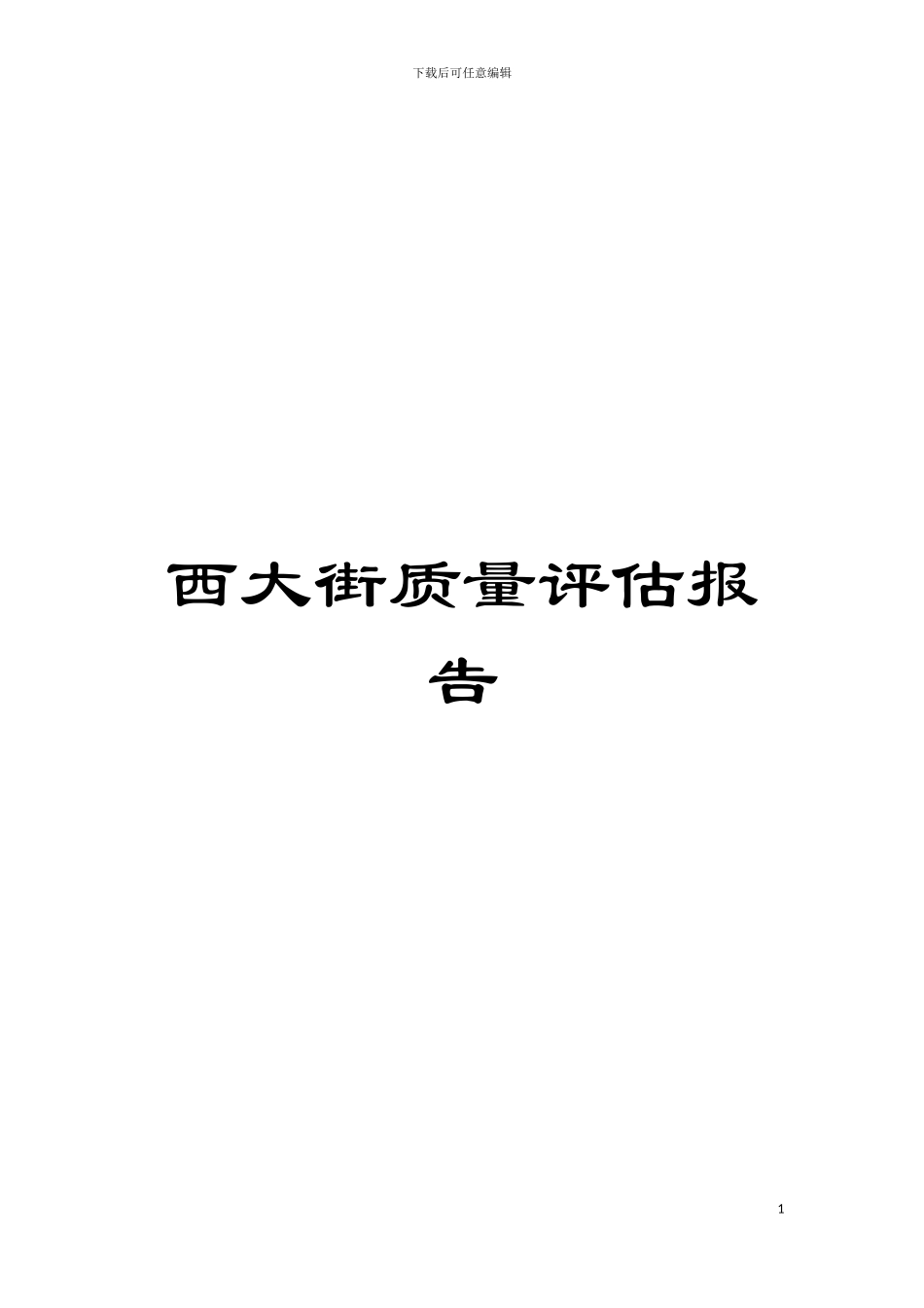 西大街质量评估报告模板_第1页