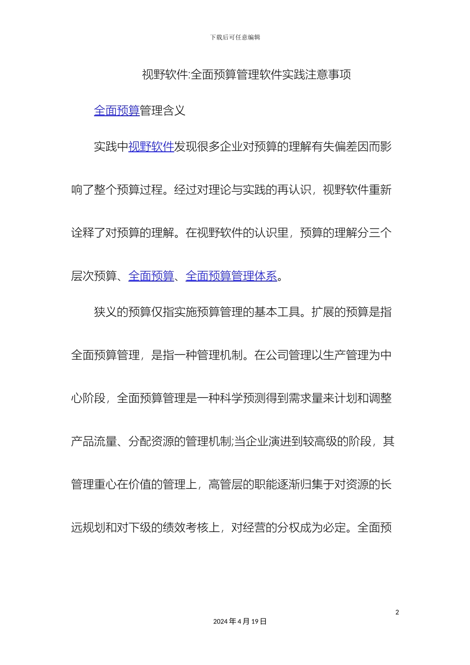 视野软件全面预算管理软件实践注意事项_第2页