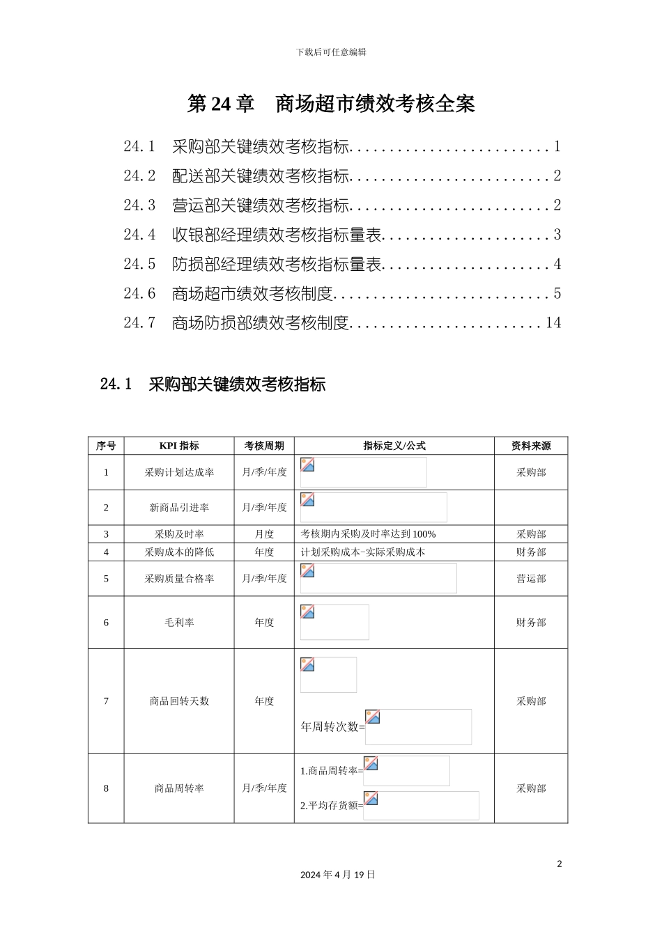 讲解商场超市绩效考核全案模板_第2页