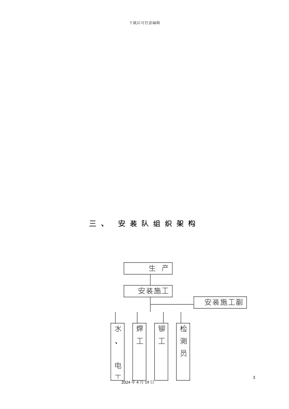 设备工程有限公司安装队车间工作手册模板_第3页