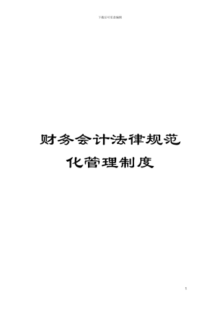 财务会计规范化管理制度模板