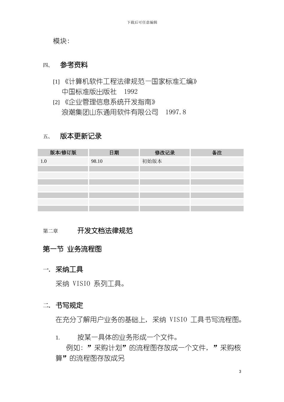 财务及企业管理软件开发规范模板_第3页