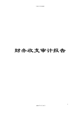 财务收支审计报告
