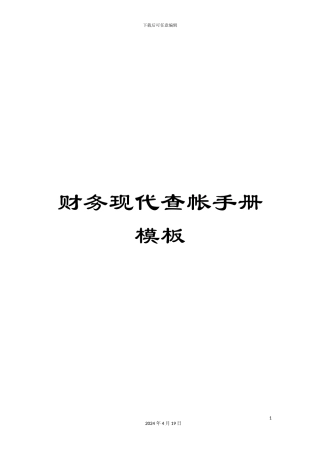 财务现代查帐手册模板