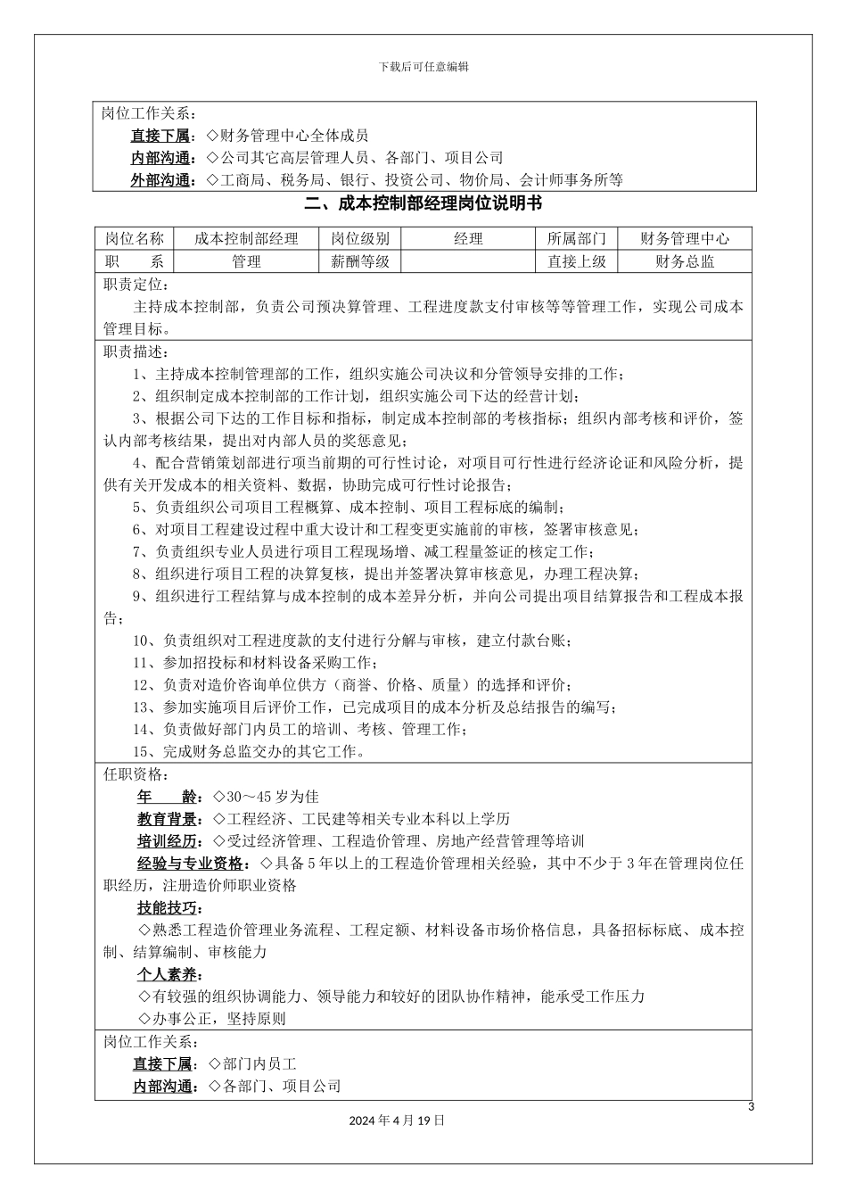 财务管理中心岗位职责_第3页