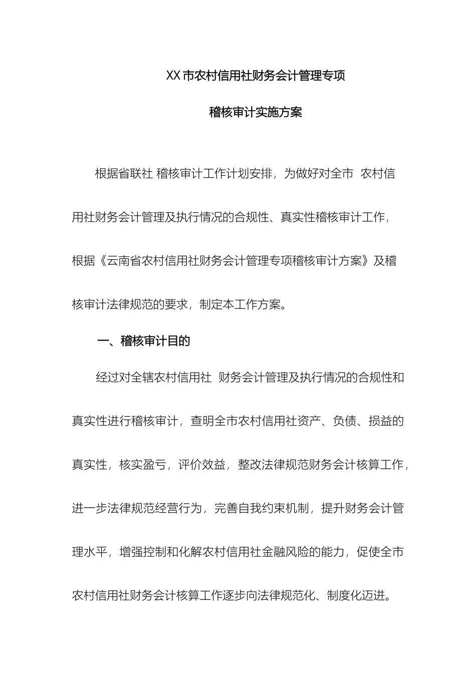 财务管理稽核审计实施方案_第2页