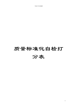 质量标准化自检打分表模板