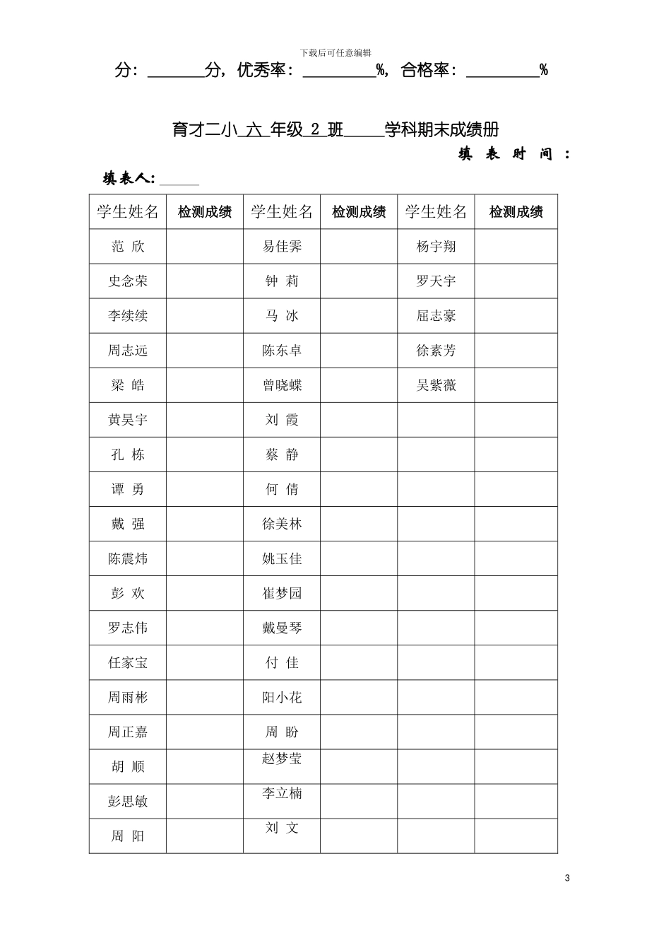 质量检测成绩表模板_第3页