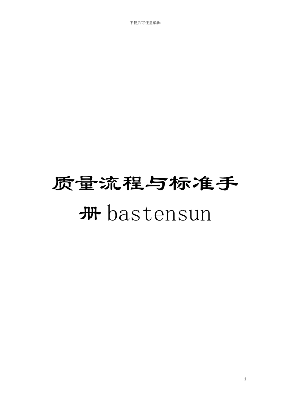 质量流程与标准手册bastensun模板_第1页