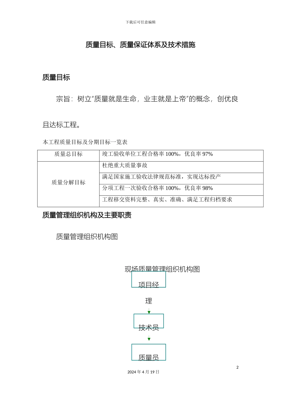 质量目标质量保证体系及技术措施_第2页