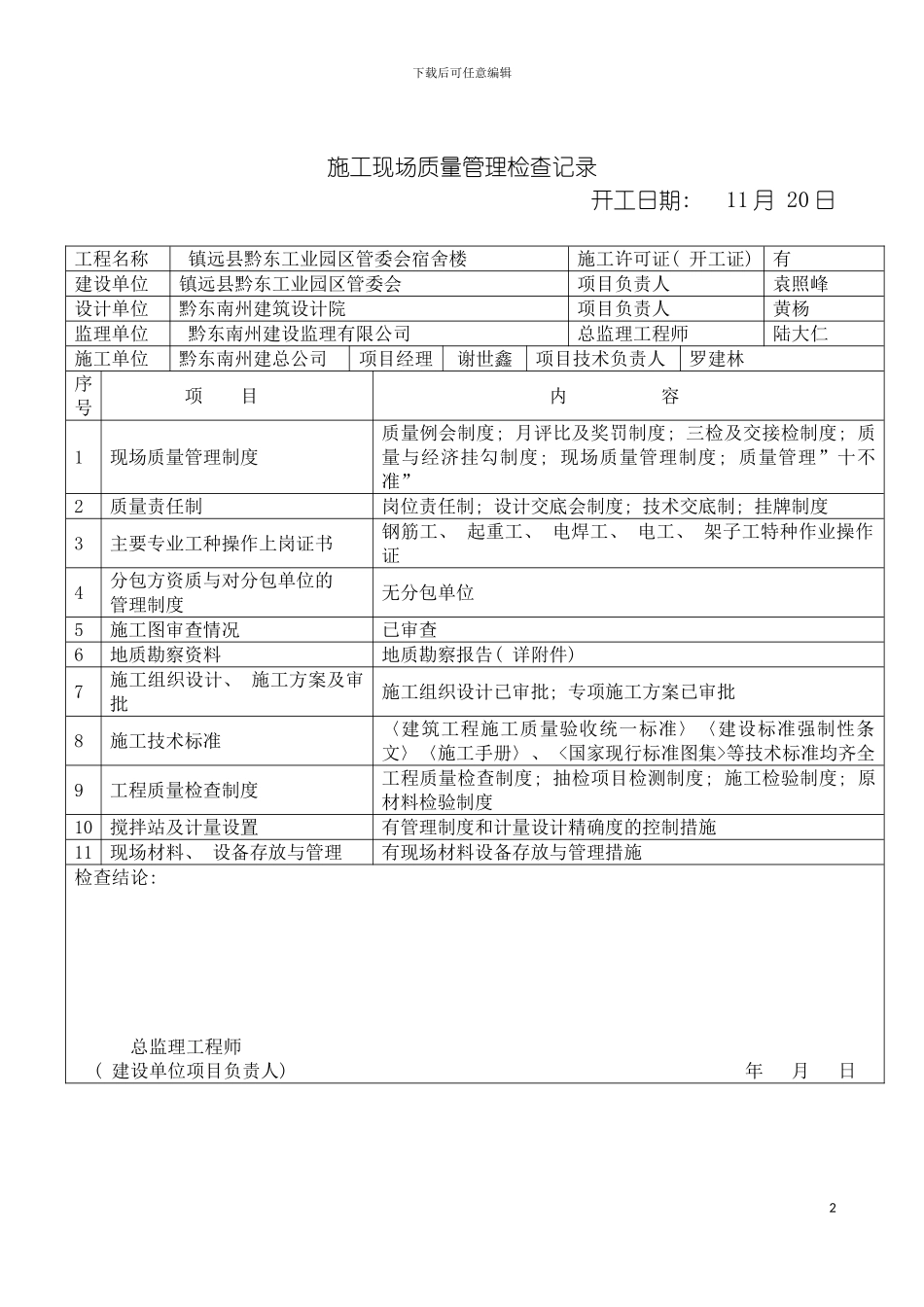 质量管理制度记录表A模板_第2页
