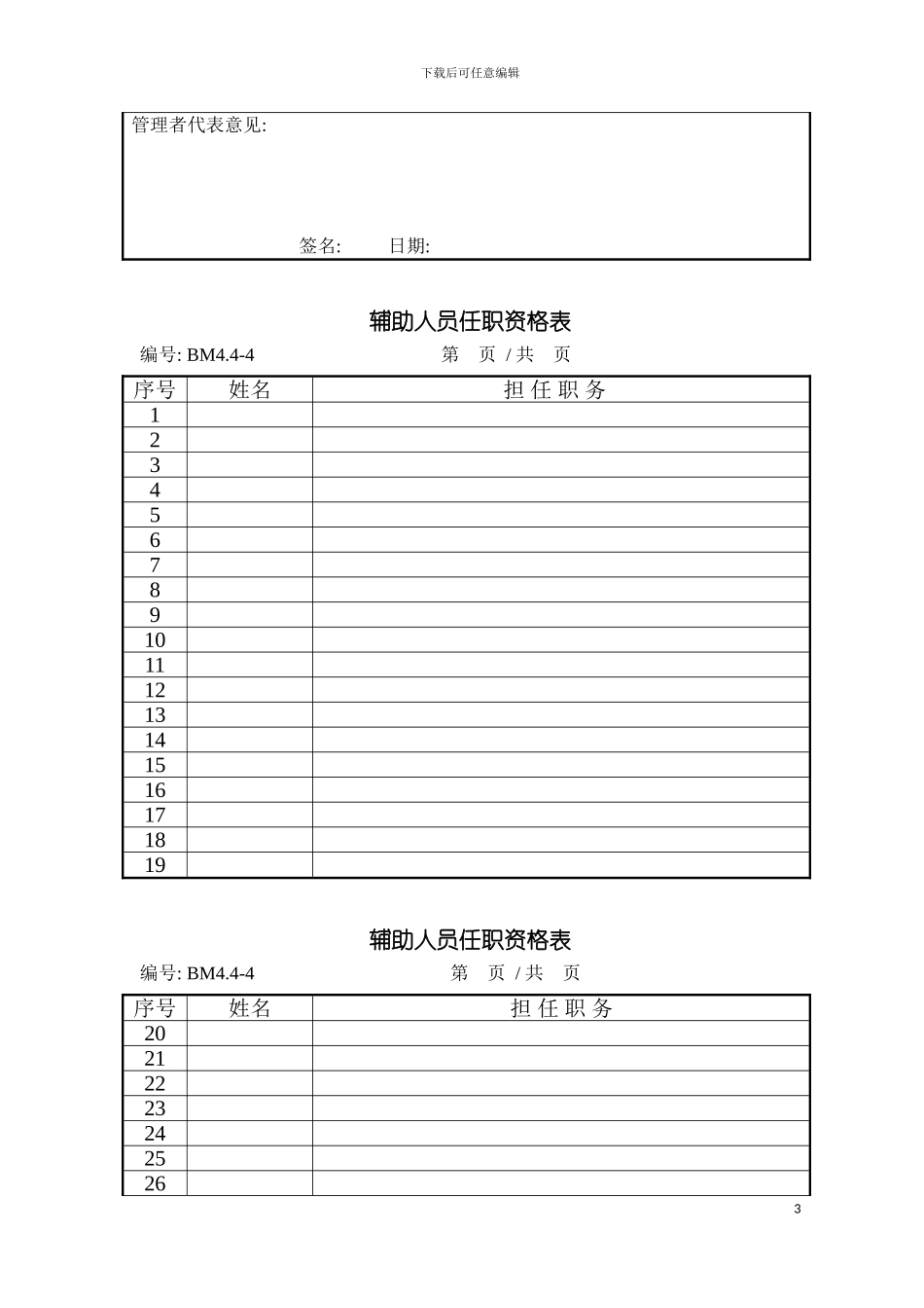 质量管理表格模块模板_第3页