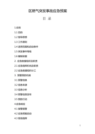 区燃气突发事故应急预案