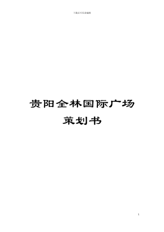 贵阳全林国际广场策划书模板
