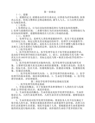 医学伦理学知识点总结