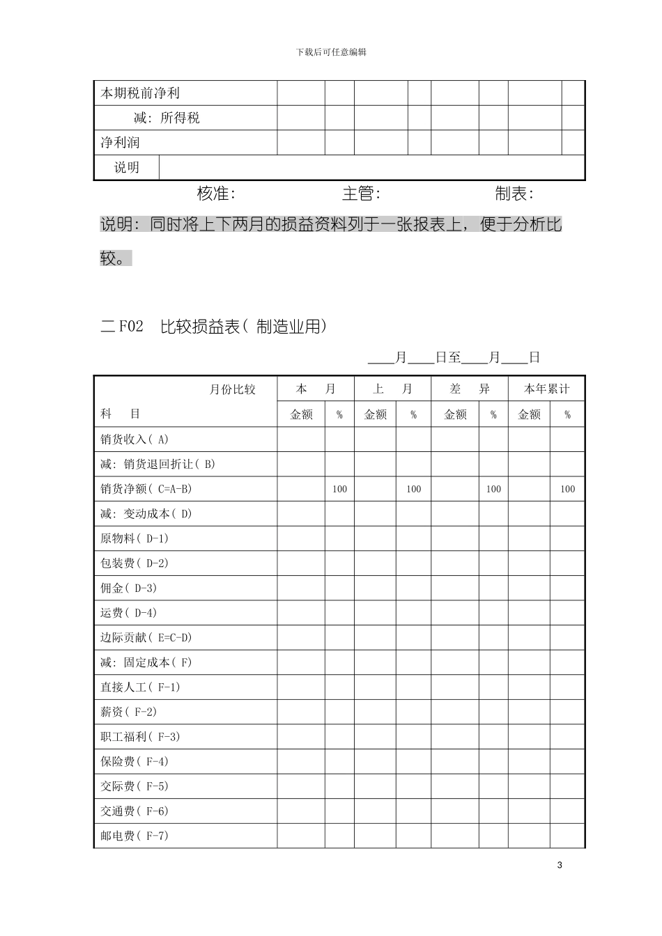 费用管理纵表格模板_第3页