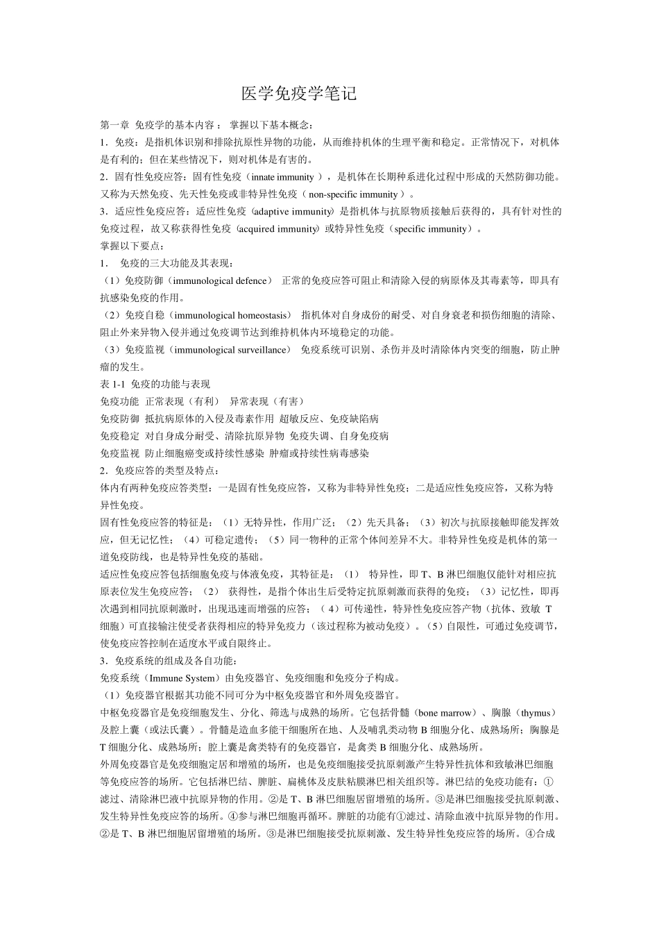 医学免疫学笔记_第1页