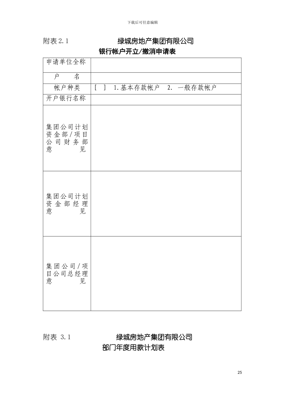 资金管理规程表格模板_第2页
