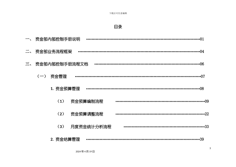 资金部内控手册缺矩阵模板_第3页