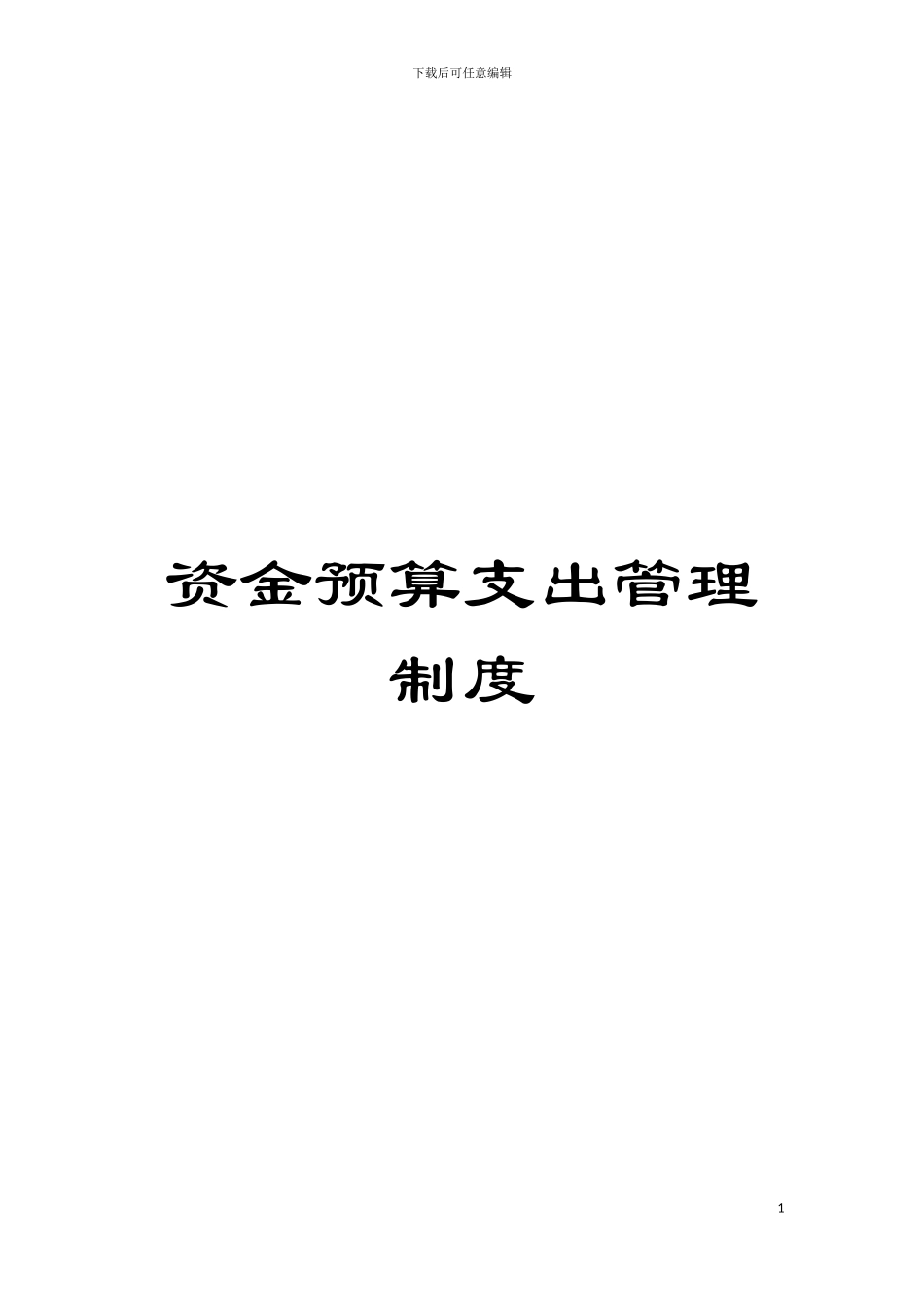 资金预算支出管理制度模板_第1页