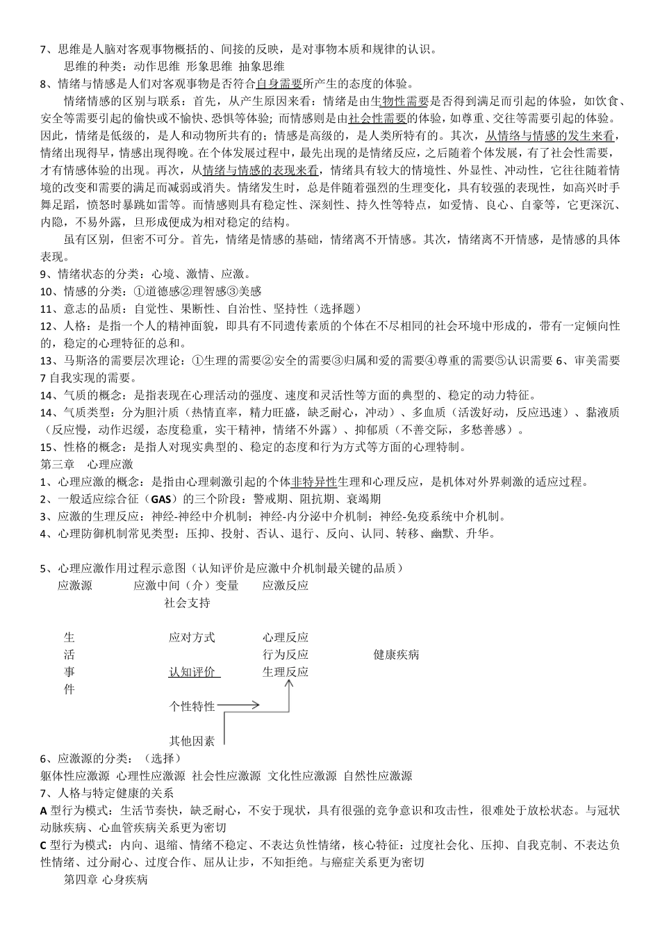 医学心理学知识点总结整理_第2页