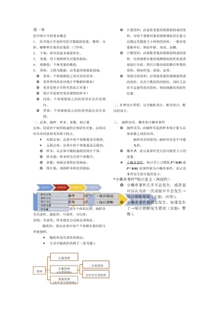 医学统计学符号,公式,重点