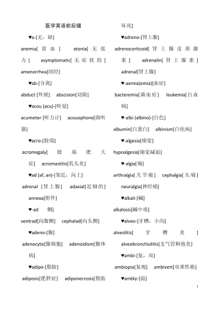 医学英语前后缀总结~