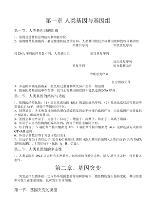 医学遗传学重点归纳