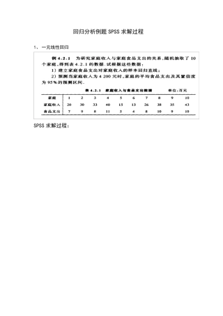 回归分析例题SPSS求解过程